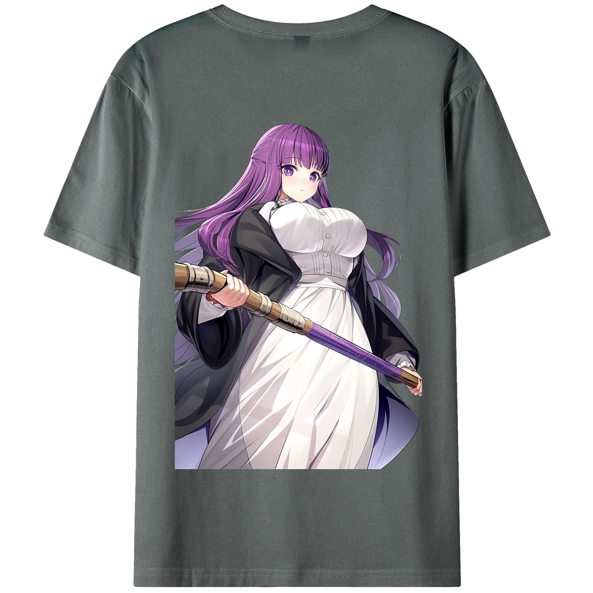 （画像用） 葬送のフリーレン Frieren 綿100％半袖Tシャツ（背面プリント）